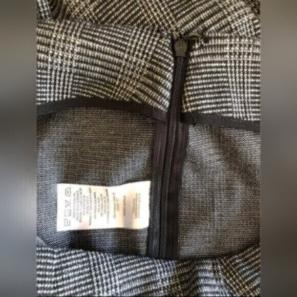 Alison Sheri -Tall High Waist Grey Plaid Dress Pants Women's Sz XL - Picture 7 of 8